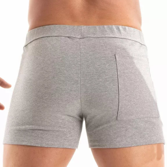 Herren Shorts mit Reißverschlusstaschen - Slim Fit, Low Rise, Grau | TOF Paris