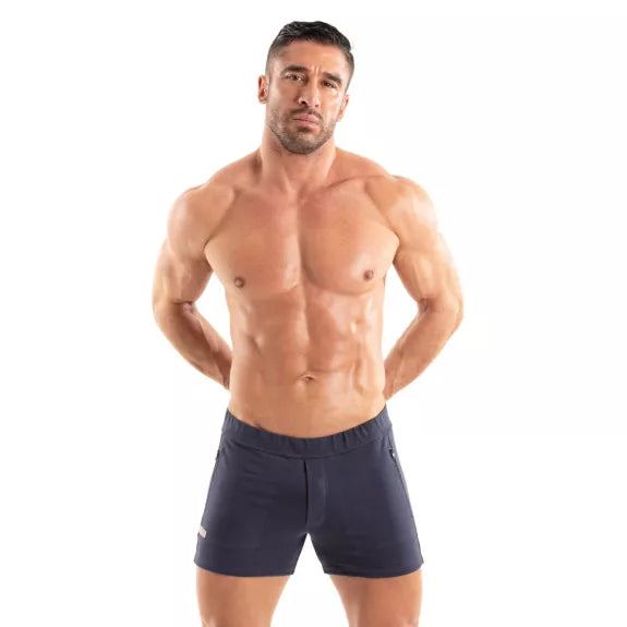 Herren Shorts Marineblau mit Reißverschlusstaschen & Slim Fit | TOF Paris