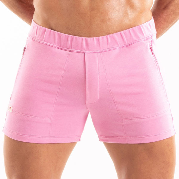 Shorts Pink Slim Fit mit Reißverschlusstaschen - Sportlich & Sexy | TOF Paris
