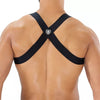 Herren Brust-Harness mit elastischem Komfort & fluoreszierendem Look, Schwarz | TOF Paris