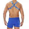 Herren Brust-Harness mit elastischem Komfort & fluoreszierendem Look, Blau-Camouflage | TOF Paris