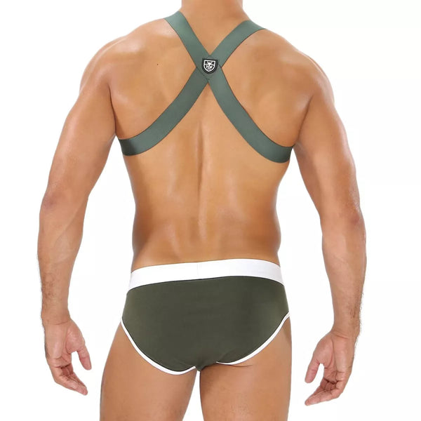 Herren Brust-Harness mit elastischem Komfort & fluoreszierendem Look, Blau | TOF Paris