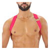 Herren Brust-Harness Neon Pink mit elastischem Komfort & fluoreszierendem Look | TOF Paris