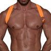 Herren Brust-Harness Neon Orange mit elastischem Komfort & fluoreszierendem Look | TOF Paris