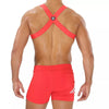 Herren Brust-Harness mit elastischem Komfort & fluoreszierendem Look, Rot | TOF Paris