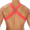 Herren Brust-Harness mit elastischem Komfort & fluoreszierendem Look, Rot | TOF Paris