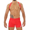 Herren Brust-Harness mit elastischem Komfort & fluoreszierendem Look, Rot | TOF Paris