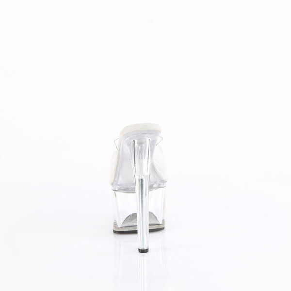 PASSION-701 - Plateau High Heel Pantoletten - Transparent von Pleaser – Ansicht 4