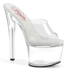 PASSION-701 - Plateau High Heel Pantoletten - Transparent von Pleaser