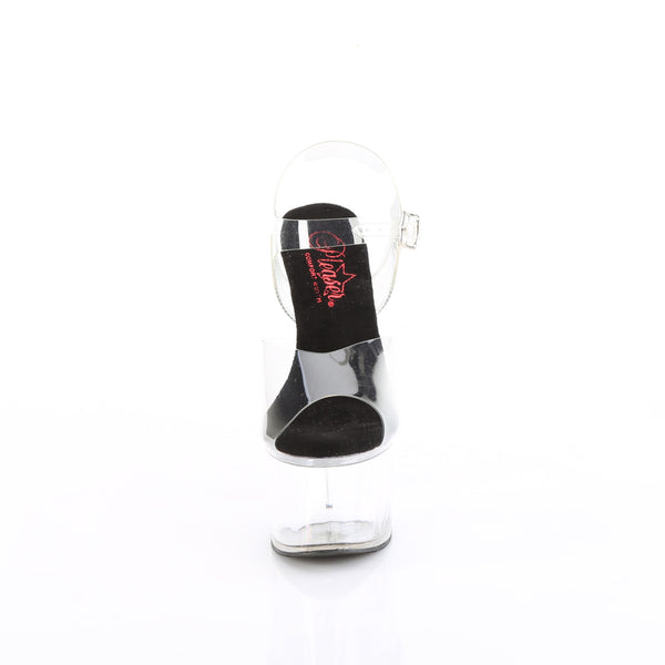 PASSION-708 - Plateau High Heel Sandaletten - Schwarz/Transparent von Pleaser – Ansicht 2