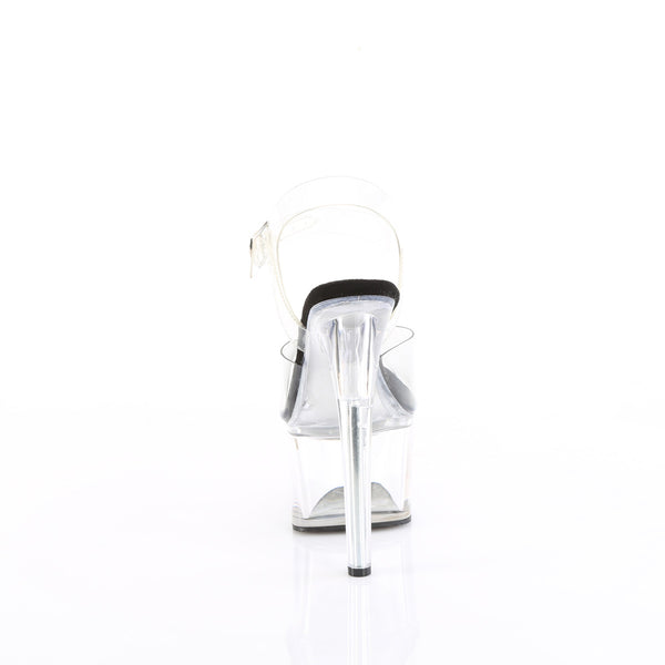 PASSION-708 - Plateau High Heel Sandaletten - Schwarz/Transparent von Pleaser – Ansicht 4