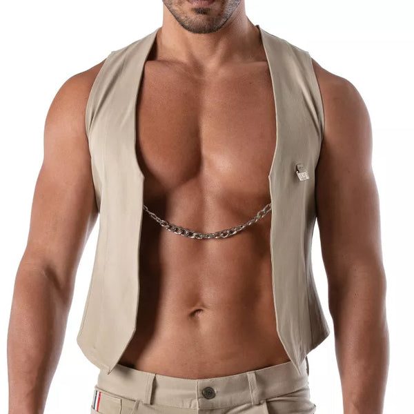 Beige Patriot Chain-Weste von TOF Paris