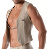 Beige Patriot Chain-Weste von TOF Paris – Ansicht 2