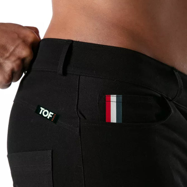 Schwarze Patriot Chino-Shorts von TOF Paris – Ansicht 4