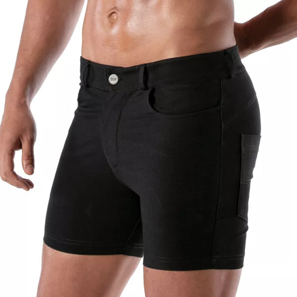 Schwarze Patriot Chino-Shorts von TOF Paris – Ansicht 2