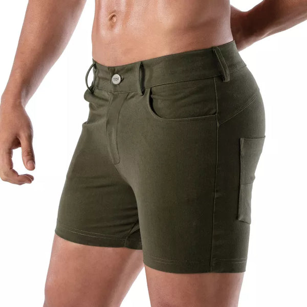 Khakifarbene Patriot Chino-Shorts von TOF Paris – Ansicht 2