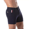 Mid-Thigh Chino Shorts Marineblau - Stretch, Enger Schnitt & Gürtel | TOF Paris