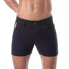 Mid-Thigh Chino Shorts Marineblau - Stretch, Enger Schnitt & Gürtel | TOF Paris