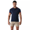 Blaues verführerisches Poloshirt mit markanten sportiven Details von TOF Paris – Ansicht 4