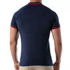 Blaues verführerisches Poloshirt mit markanten sportiven Details von TOF Paris – Ansicht 3