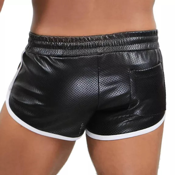Pilot Shorts, Schwarz - Retro-Shorts mit perforiertem Stretch-Material | TOF Paris