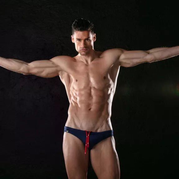 Badehose Mini Briefs Marineblau - Slim Fit mit Paris-Logo & Komfort | TOF Paris