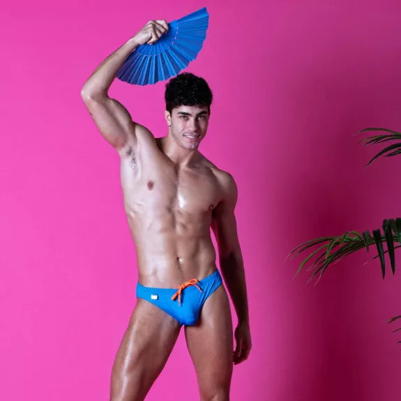 Badehose Mini Briefs Türkis - Slim Fit, schnelltrocknend & elegant | TOF Paris