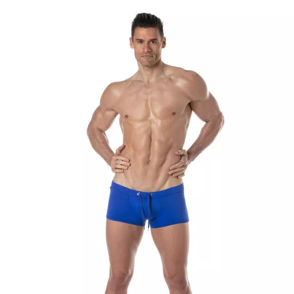 Badeshorts Slim-Fit Royal Blau - Komfort & Eleganz mit Logo | TOF Paris