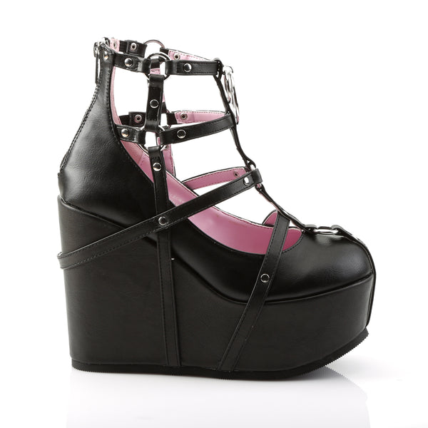 POISON-25-1 Plateau Schuh mit Pentagramm Riemchen von DemoniaCult – Ansicht 5