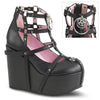 POISON-25-1 Plateau Schuh mit Pentagramm Riemchen von DemoniaCult