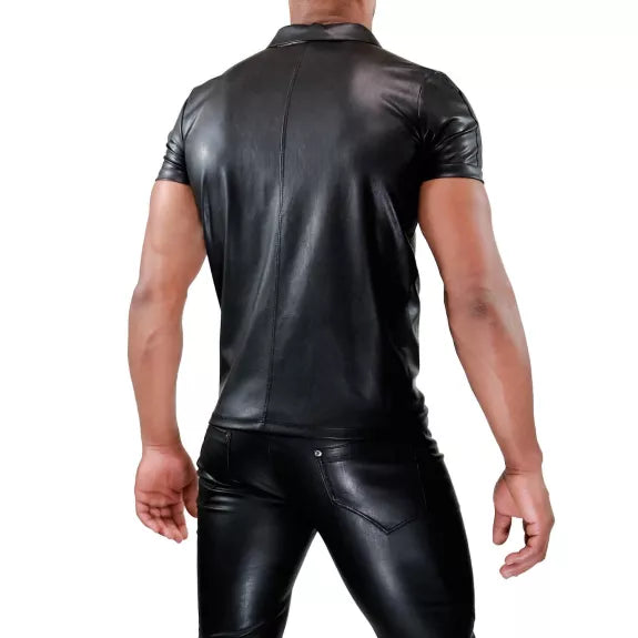 Polo-Shirt, Schwarz mit edlem Glanz - sexy & hauteng | TOF Paris