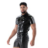 Schwarzes Latex Polo Shirt im Second Skin Designer Look von TOF Paris – Ansicht 2