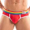 Herren Slips Pride - Komfort & auffälliger Regenbogenbund, rot | TOF Paris