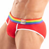Herren Slips Pride - Komfort & auffälliger Regenbogenbund, rot | TOF Paris