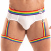 Herren Slips Pride - Bequeme Passform mit buntem Regenbogenbund, Weiß | TOF Paris