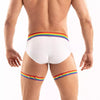 Buntes Pride Leg Harness mit elastischer Passform von TOF Paris – Ansicht 3