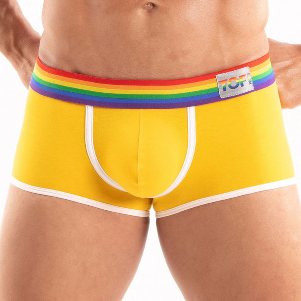 Herren Trunk Gelb - Bunter Komfort mit Rainbow-Taillenbund | TOF Paris
