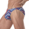 Badehose Mini Briefs Blau - Slim Fit mit stylischem Printdesign | TOF Paris