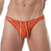 Badehose Mini Briefs Orange - Slim Fit mit stylischem Print | TOF Paris