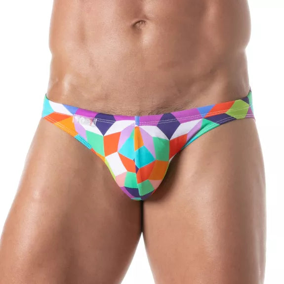 Badehose Mini Briefs Lila - Slim Fit mit markantem Print | TOF Paris