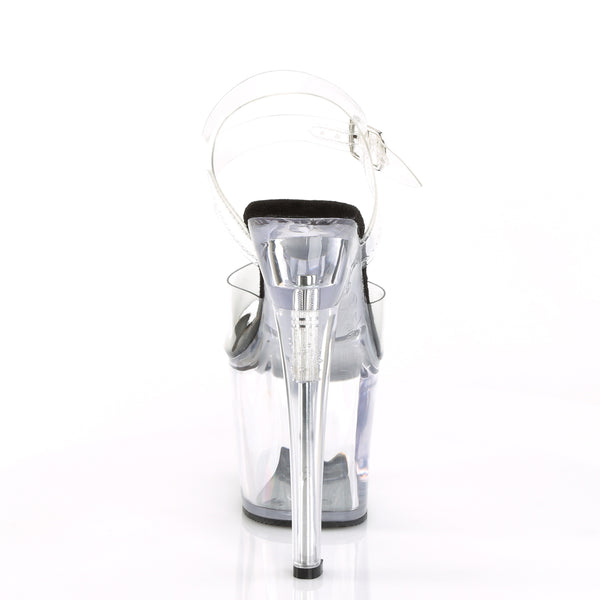 RADIANT-708 Plateau Sandaletten - Schwarz/Transparent von Pleaser – Ansicht 4
