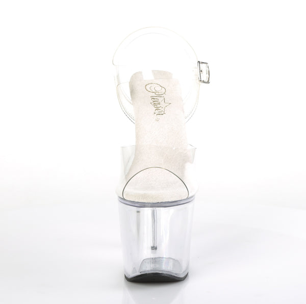 RADIANT-708 Plateau Sandaletten - Weiß/Transparent von Pleaser – Ansicht 2