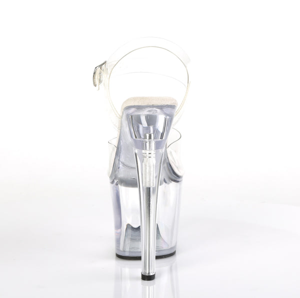 RADIANT-708 Plateau Sandaletten - Weiß/Transparent von Pleaser – Ansicht 4