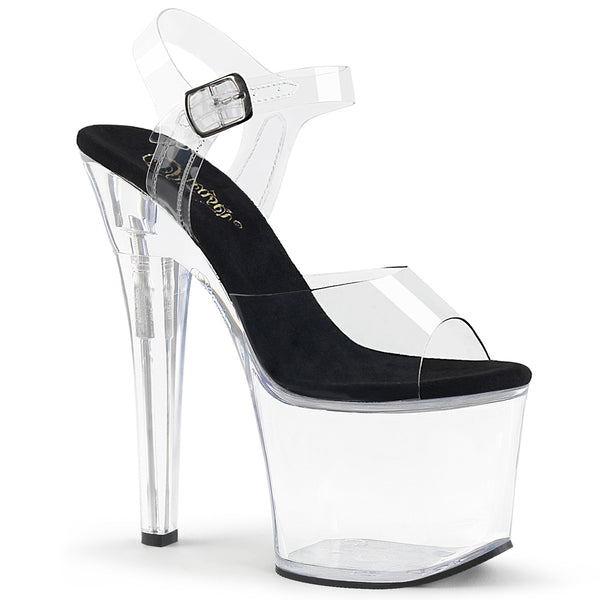 RADIANT-708 Plateau Sandaletten - Schwarz/Transparent von Pleaser