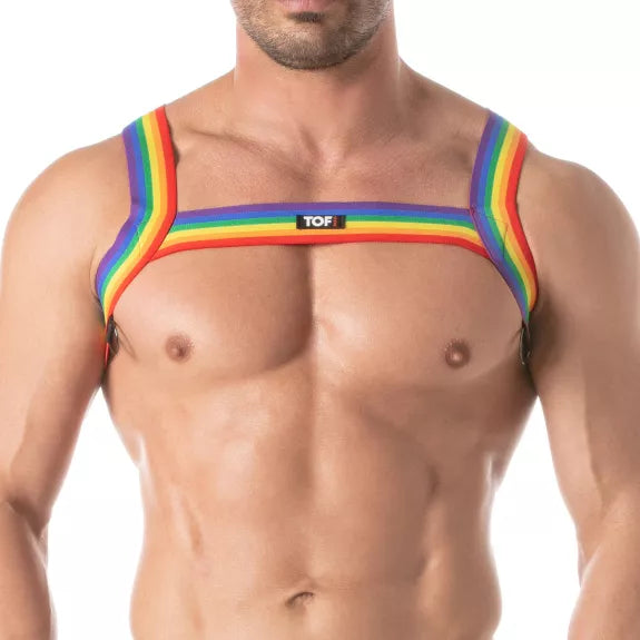 Herren Brustgeschirr Rainbow - elastisch, bunt & stylisch | TOF Paris