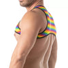 Herren Harness Rainbow - Bunter Stretch Komfort mit D-Ringen | TOF Paris