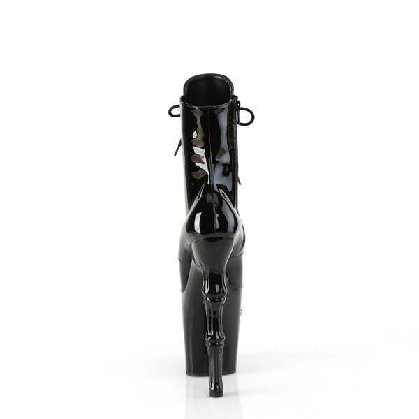 RAPTURE-1020 Plateau Stiefeletten - Schwarz Lack Totenkopf von Pleaser – Ansicht 4