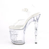 RAPTURE-808 Plateau Sandaletten Transparent Totenkopf von Pleaser – Ansicht 3