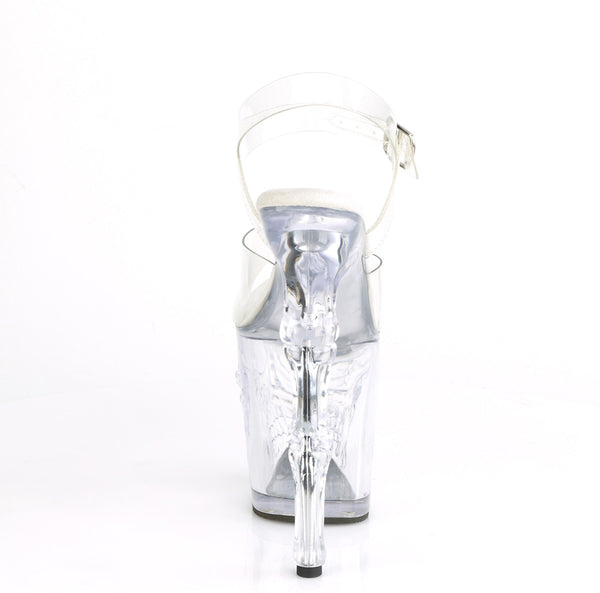 RAPTURE-808 Plateau Sandaletten Transparent Totenkopf von Pleaser – Ansicht 4