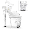 RAPTURE-808 Plateau Sandaletten Transparent Totenkopf von Pleaser